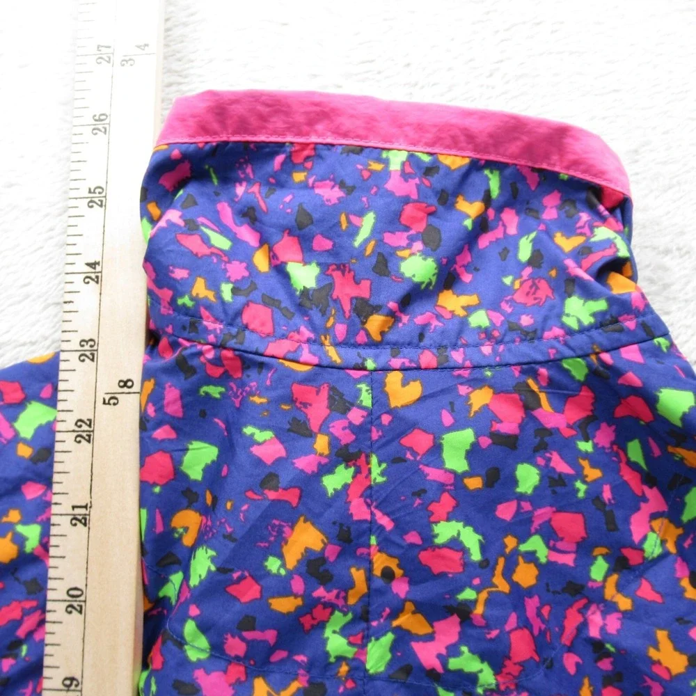 Nike Sportswear Jacket Girls Small 4-6 Purple Colorblock Full Zip Rain Retro